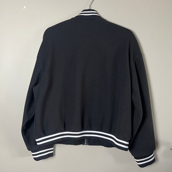 Streetwear Society Varsity Bomber Jacket – Black, Embroidered LA / M, Size L - Picture 5 of 5